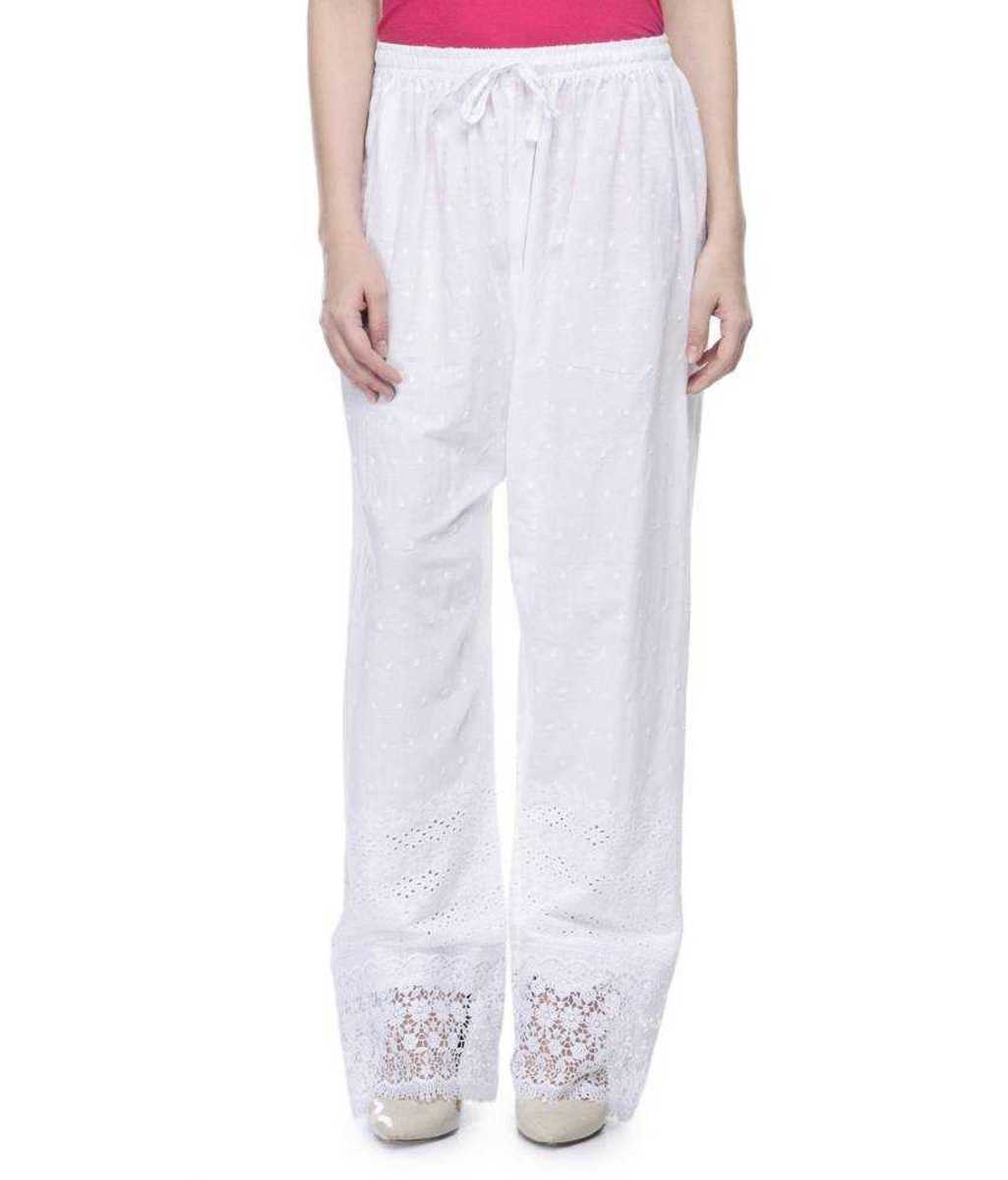 Chikan Palazzo Colour White