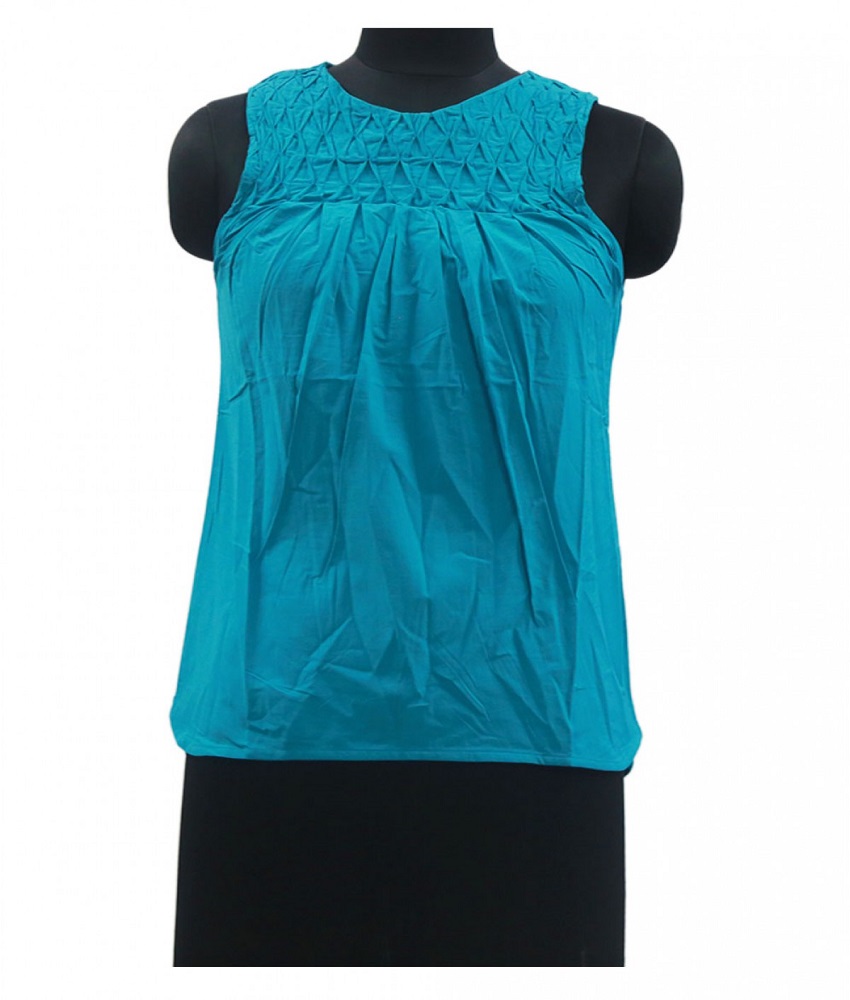 Abcd Design Blue Sleeveless Top