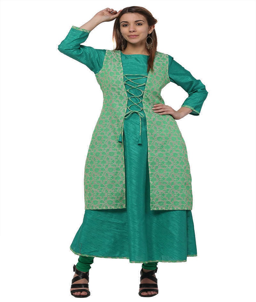 Silk Straight Printed Kurti