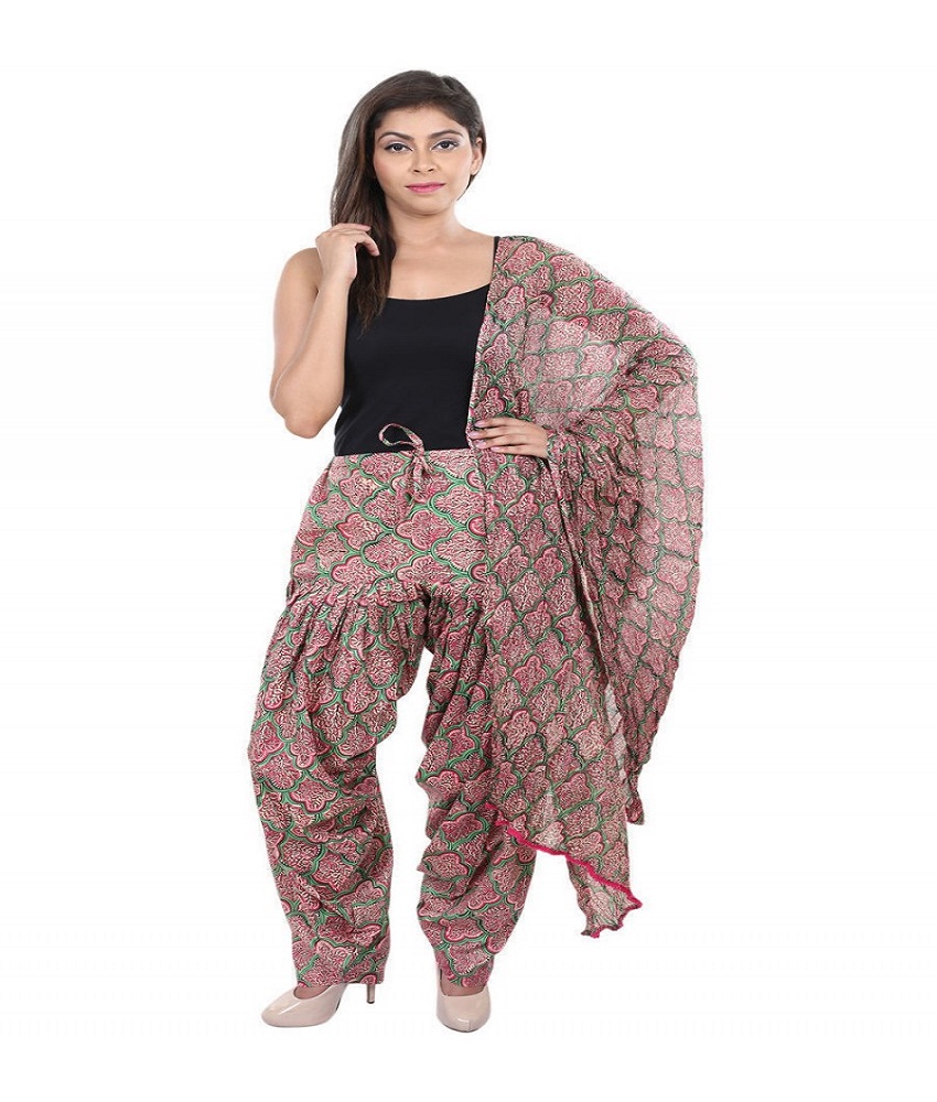 Cotton Printed Full Patiala Salwar With Dupatta